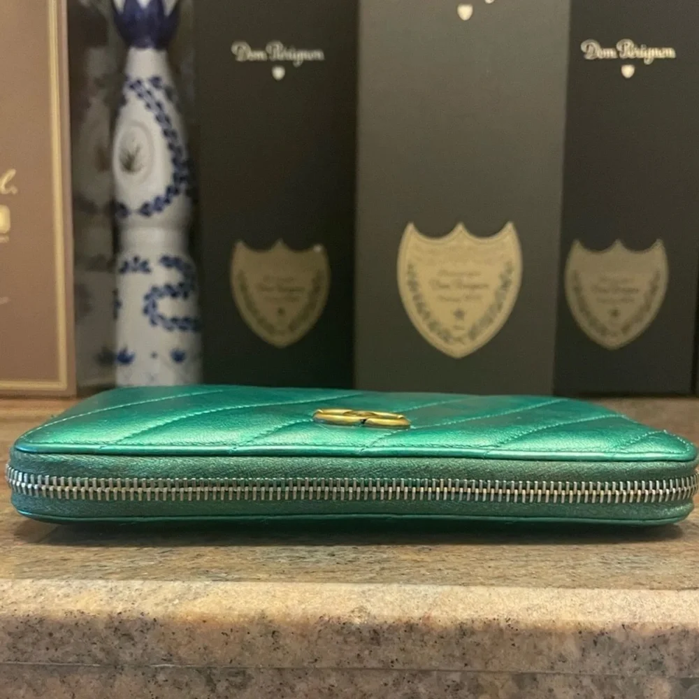 CHANEL Emerald Green Large wallet